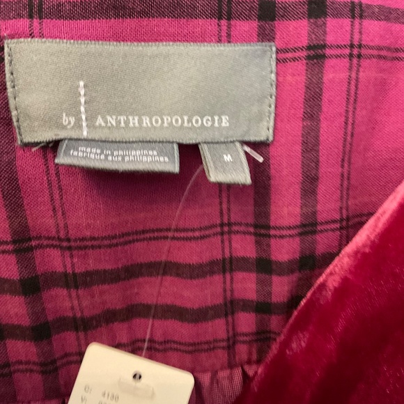 NWT Anthropologie Melody Velvet Tunic Dress Raspberry pink soft flattering V M - Picture 6 of 16